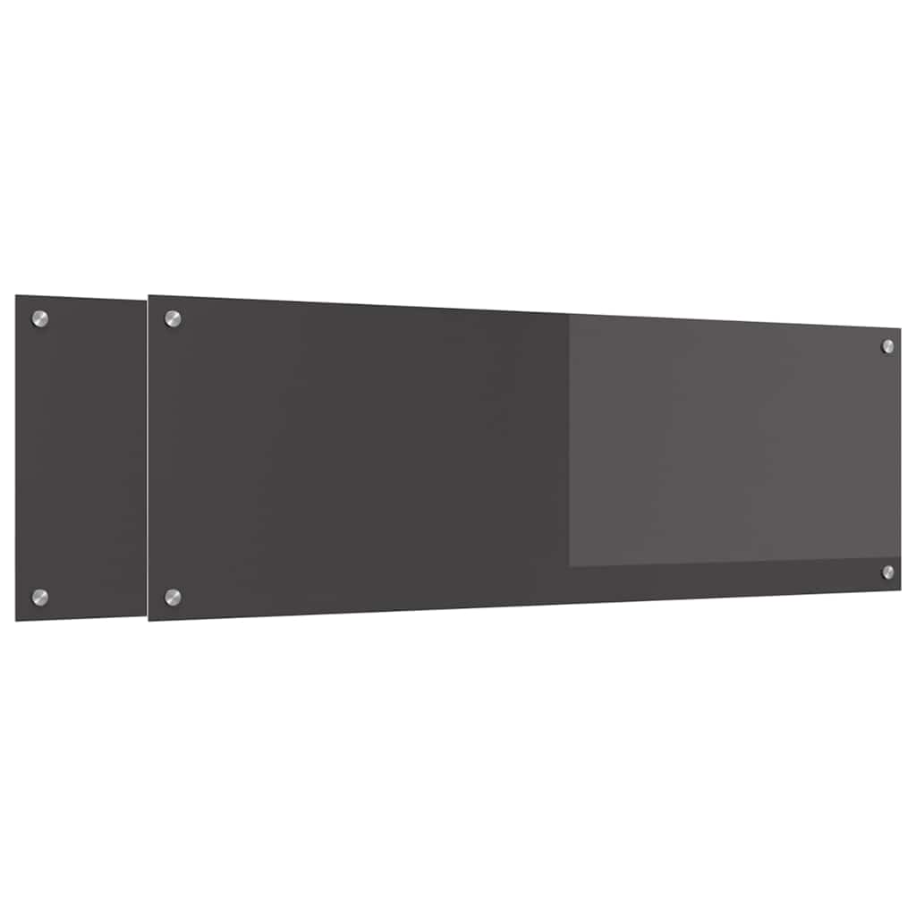 Kjøkkenbenkplate 2 pcs Mørkegrå 120 x 40 cm herdet glass