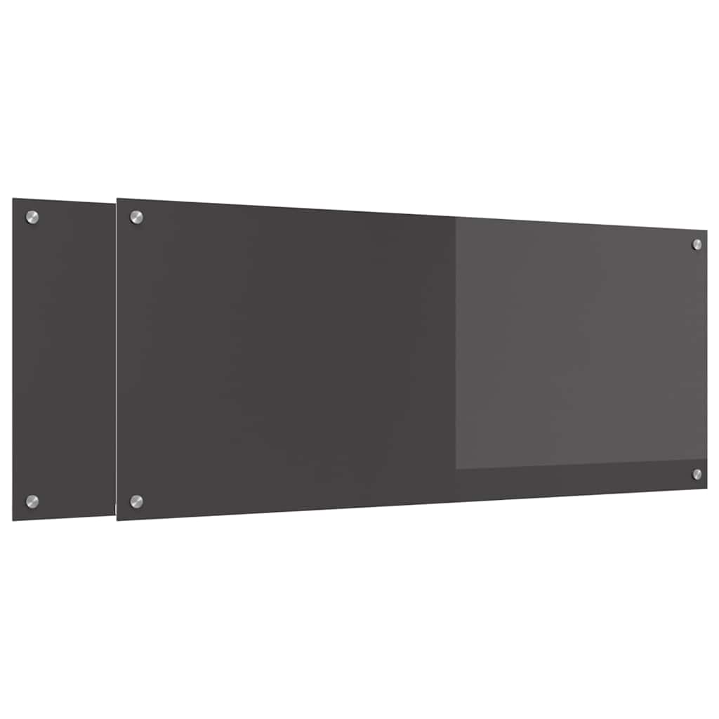 Kjøkkenbenkplate 2 pcs Mørkegrå 120 x 50 cm herdet glass