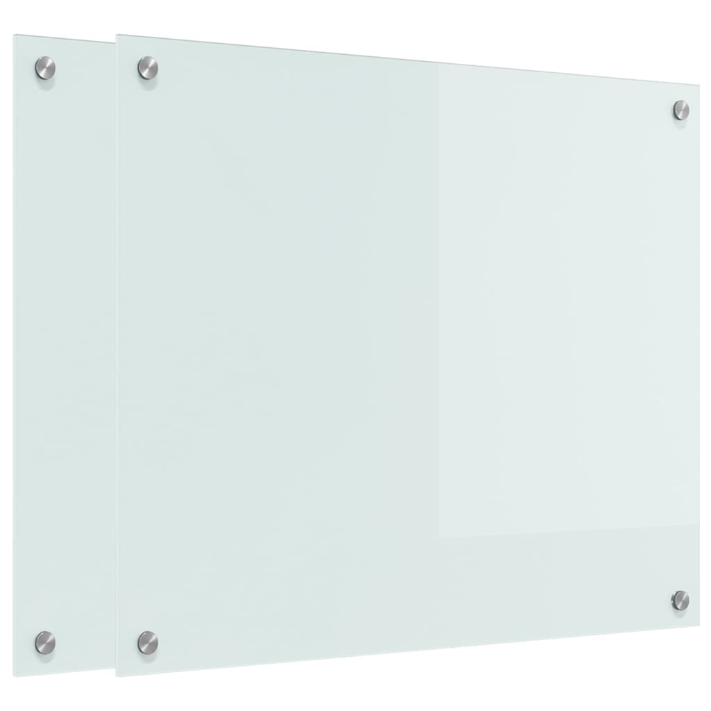 Kjøkkenbenkplate 2 pcs Hvit 70 x 60 cm herdet glass
