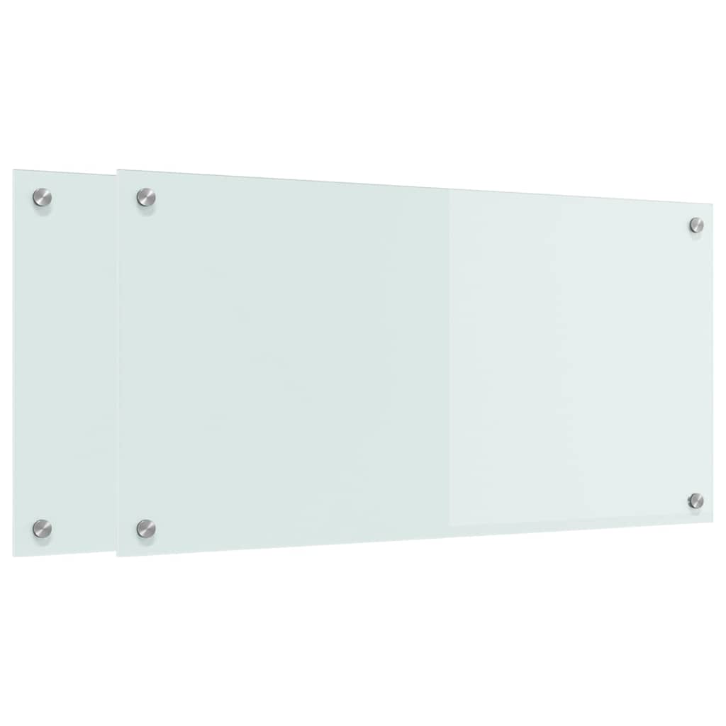 Kjøkkenbenkplate 2 pcs Hvit 80 x 40 cm herdet glass