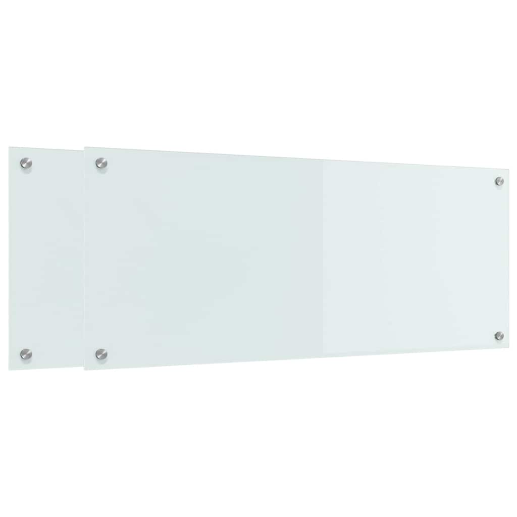 Kjøkkenbenkplate 2 pcs Hvit 100 x 40 cm herdet glass