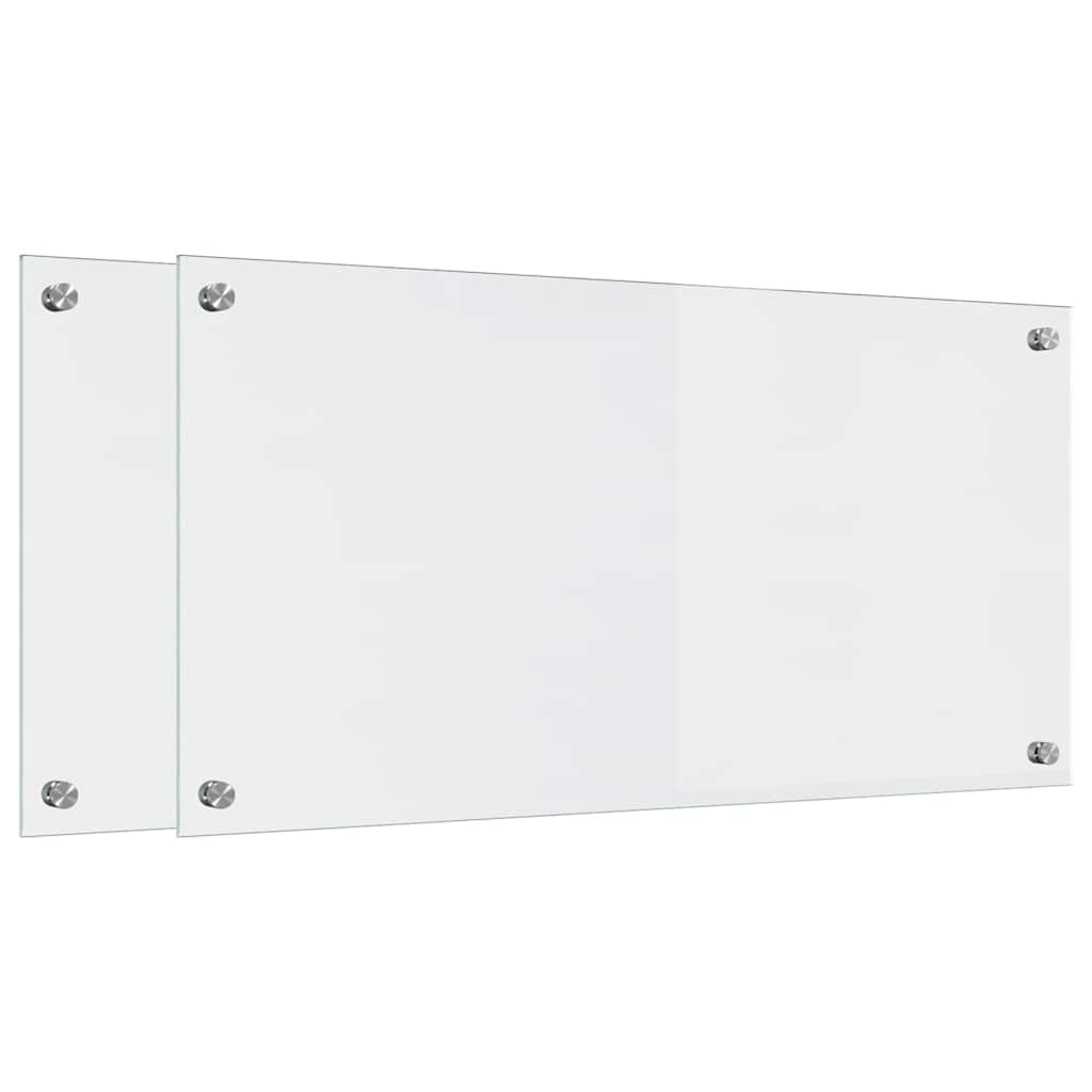 Kjøkkenbenkplate 2 pcs Gjennomsiktig 80 x 40 cm herdet glass