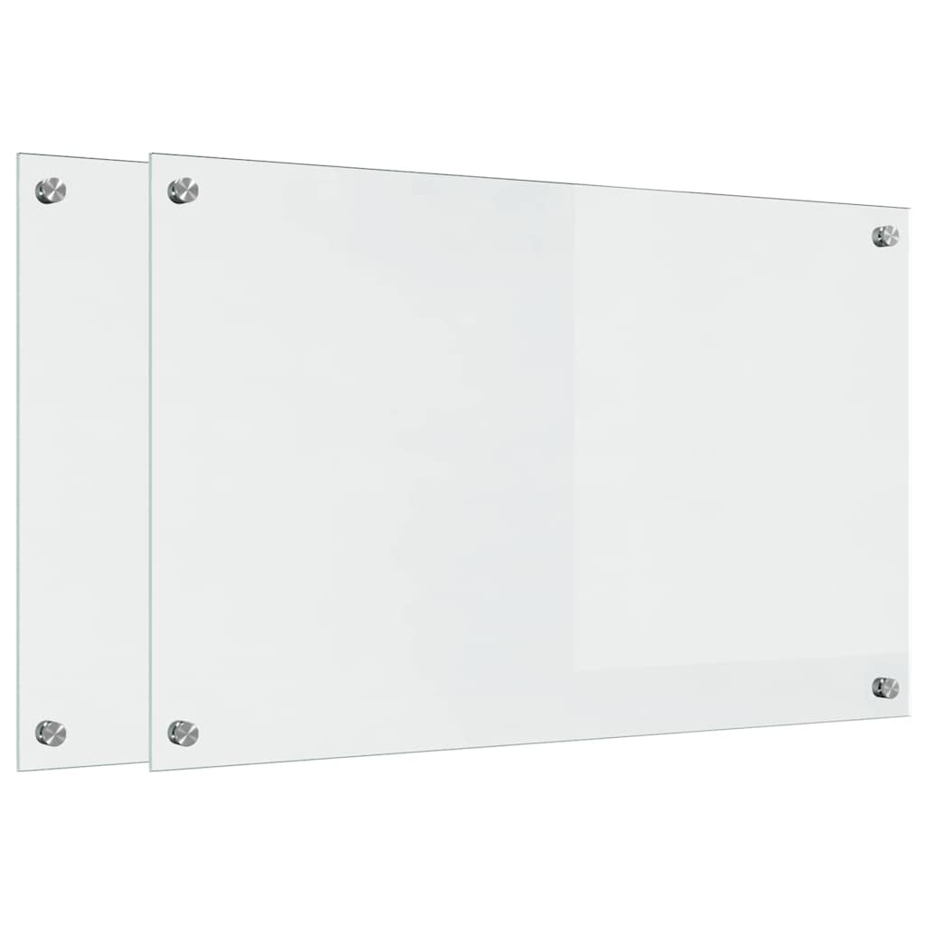 Kjøkkenbenkplate 2 pcs Gjennomsiktig 80 x 50 cm herdet glass