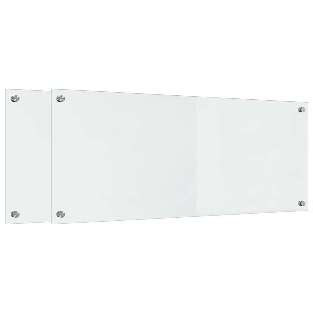 Kjøkkenbenkplate 2 pcs Gjennomsiktig 100 x 40 cm herdet glass