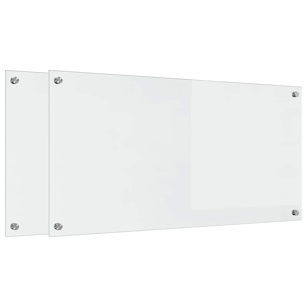 Kjøkkenbenkplate 2 pcs Gjennomsiktig 100 x 50 cm herdet glass
