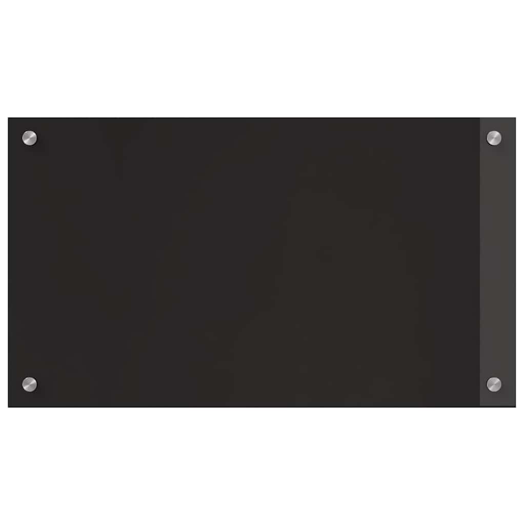 Kjøkkenbenkplate 2 pcs Svart 70 x 40 cm herdet glass