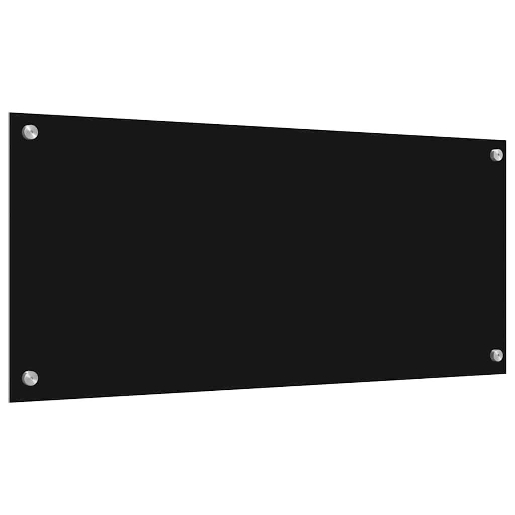 Kjøkkenbenkplate 2 pcs Svart 90 x 40 cm herdet glass