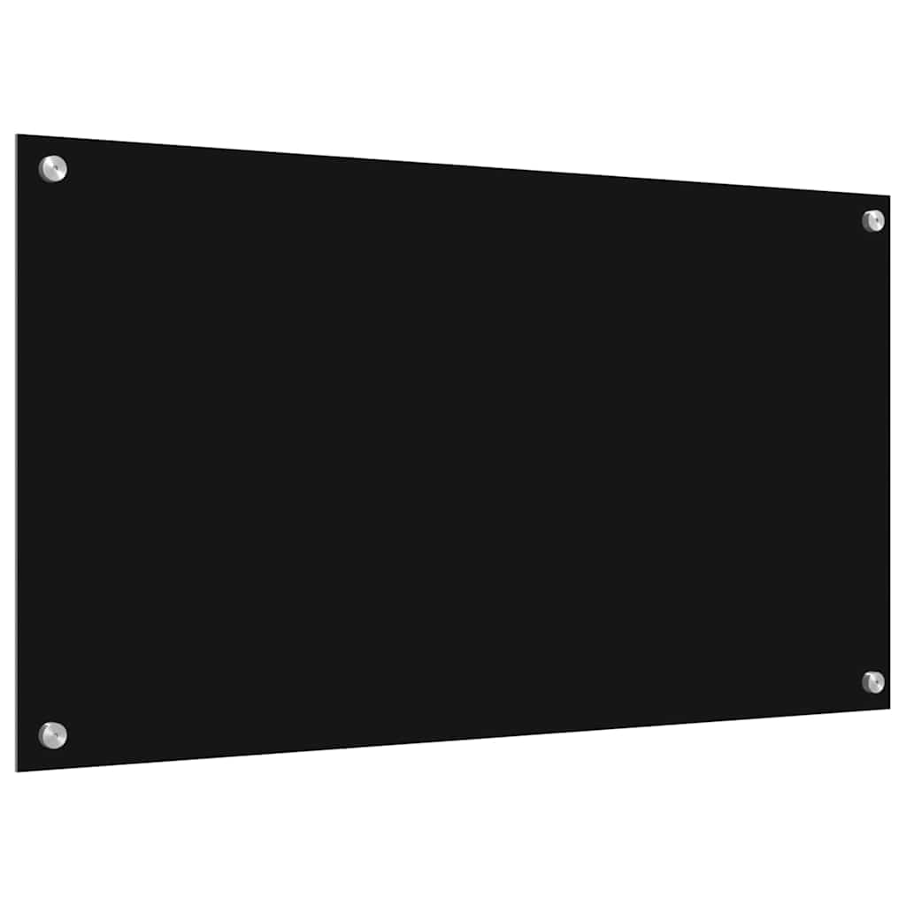 Kjøkkenbenkplate 2 pcs Svart 90 x 50 cm herdet glass