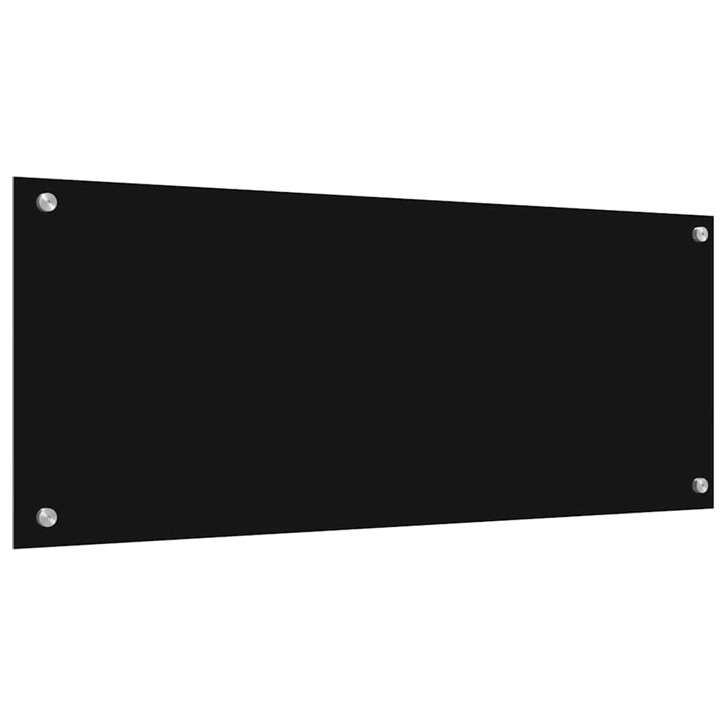 Kjøkkenbenkplate 2 pcs Svart 100 x 40 cm herdet glass