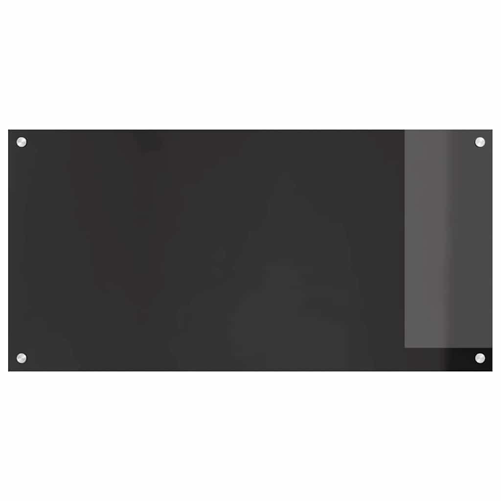 Kjøkkenbenkplate 2 pcs Svart 100 x 50 cm herdet glass