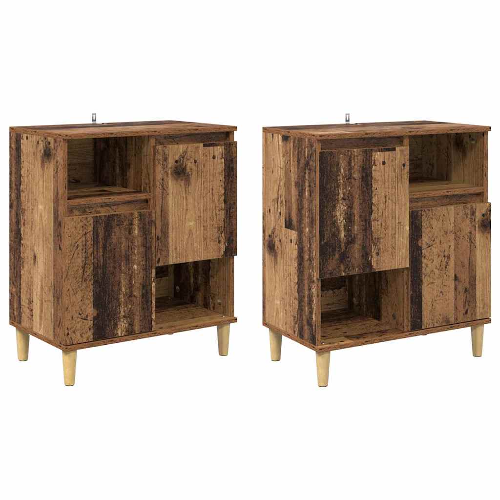 Skap 2 pcs Gamle tre 60 x 35 x 70 cm Konstruert tre