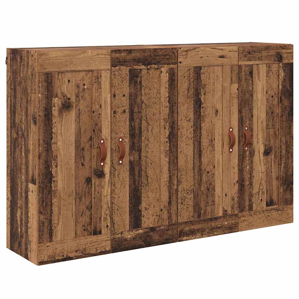 Vegghengt skap Veggmontert 2 pcs Gammelt tre 69,5 x 34 x 90 cm