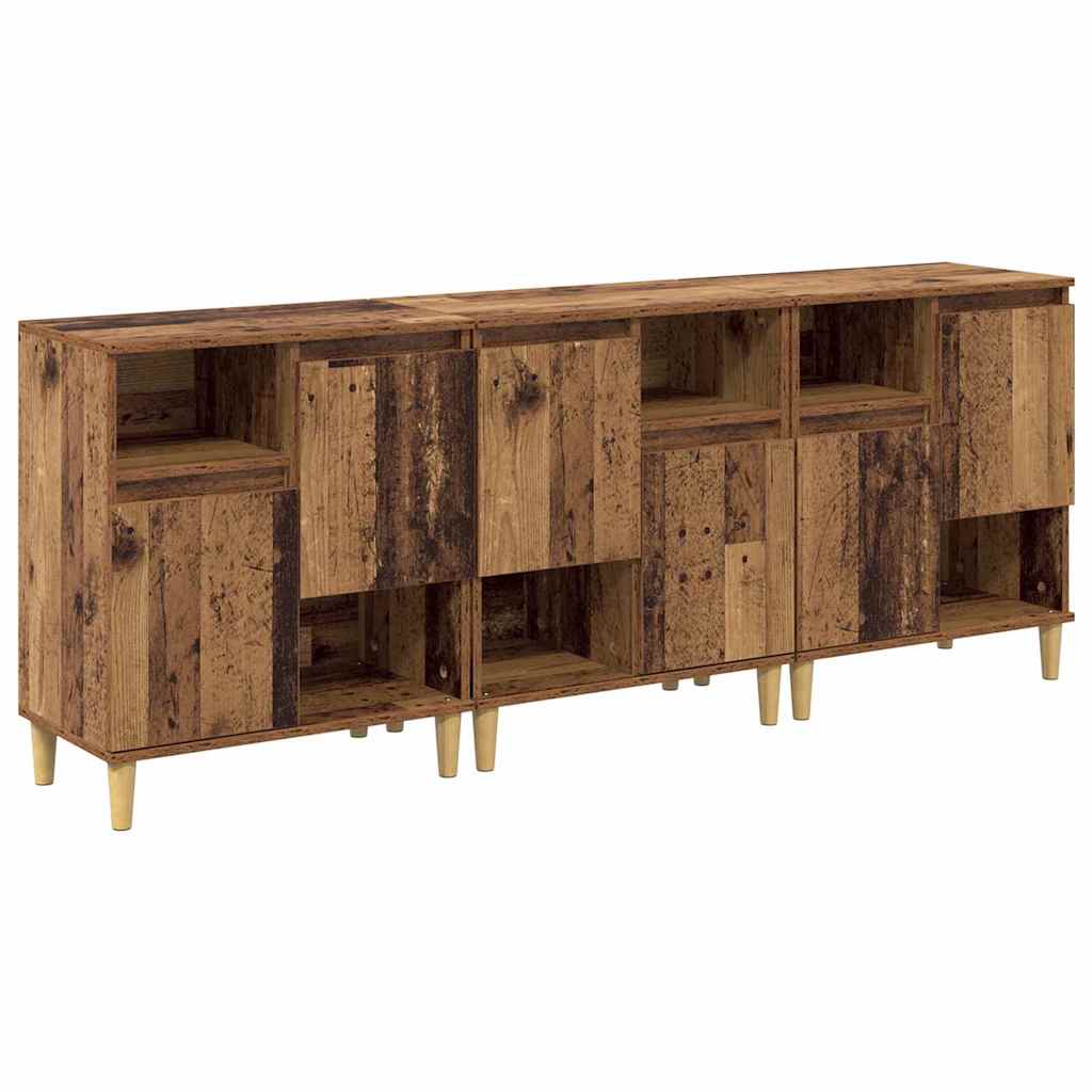 Skap 3 pcs Gamle tre 60 x 35 x 70 cm Konstruert tre