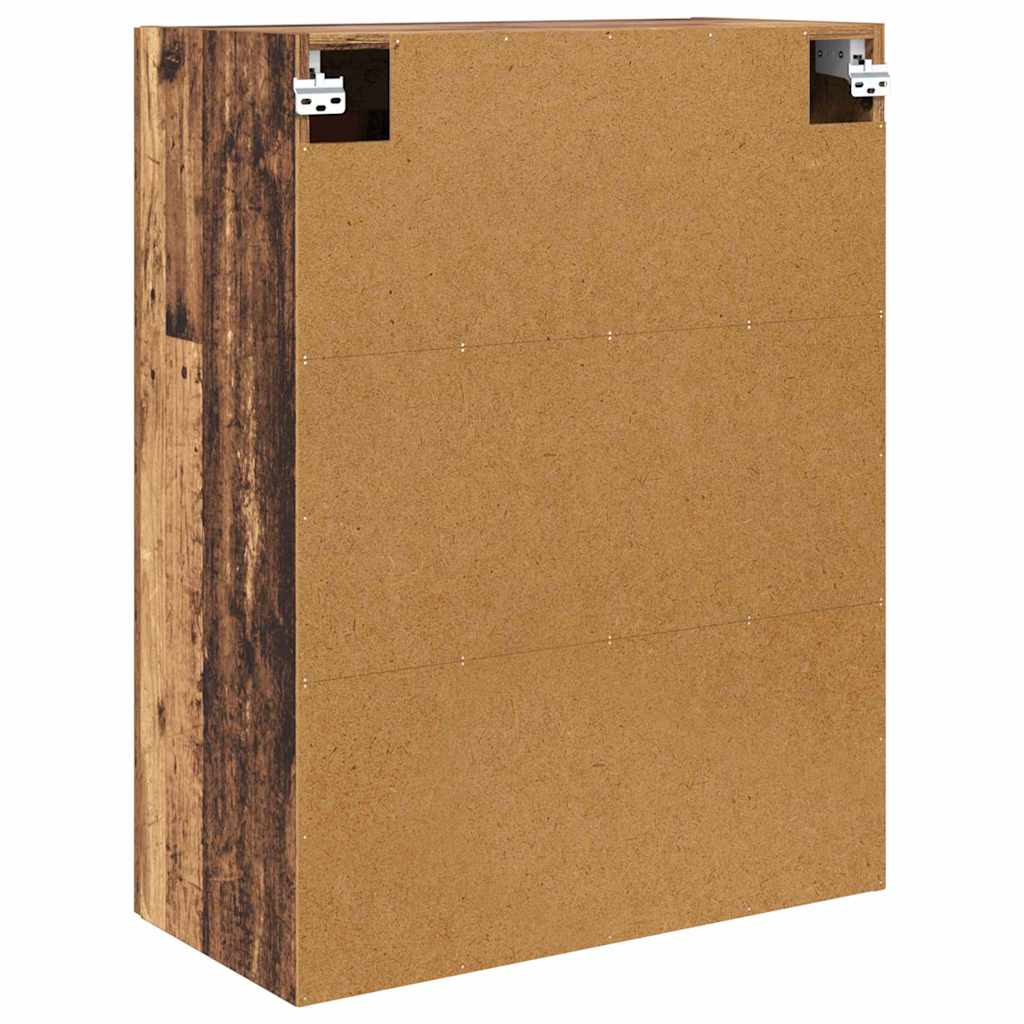 Vegghengt skap Veggmontert 2 pcs Gammelt tre 69,5 x 34 x 90 cm