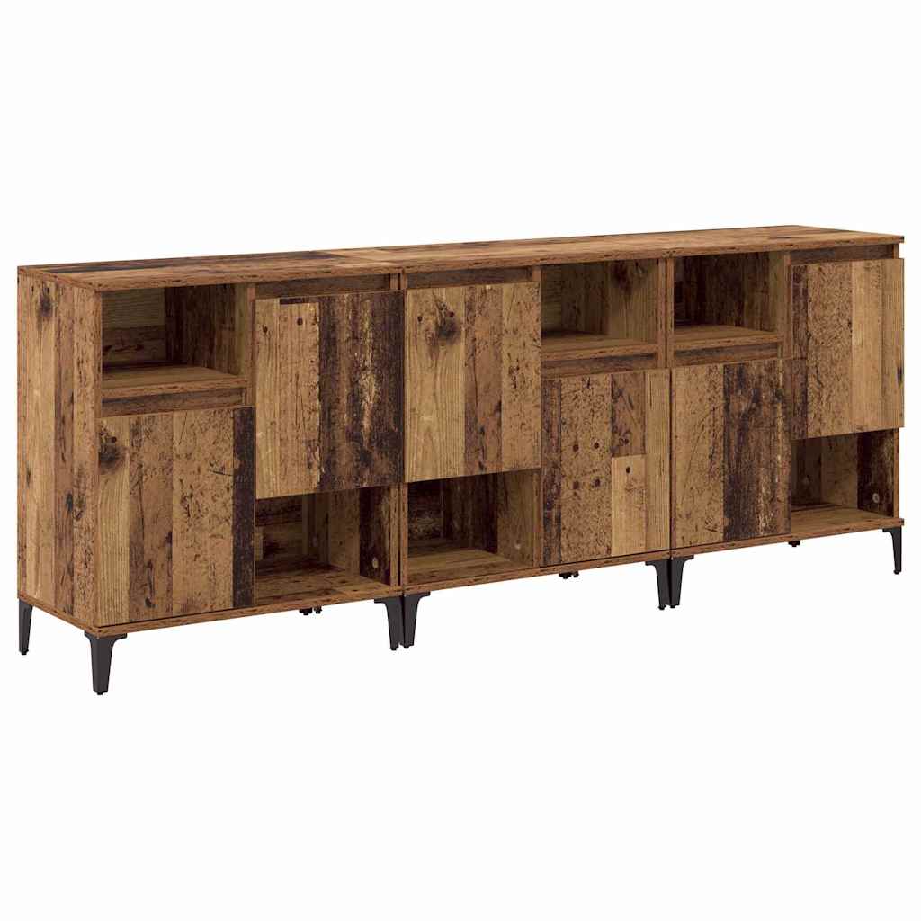 Skap 3 pcs Gamle tre 60 x 35 x 70 cm Konstruert tre vidaXL