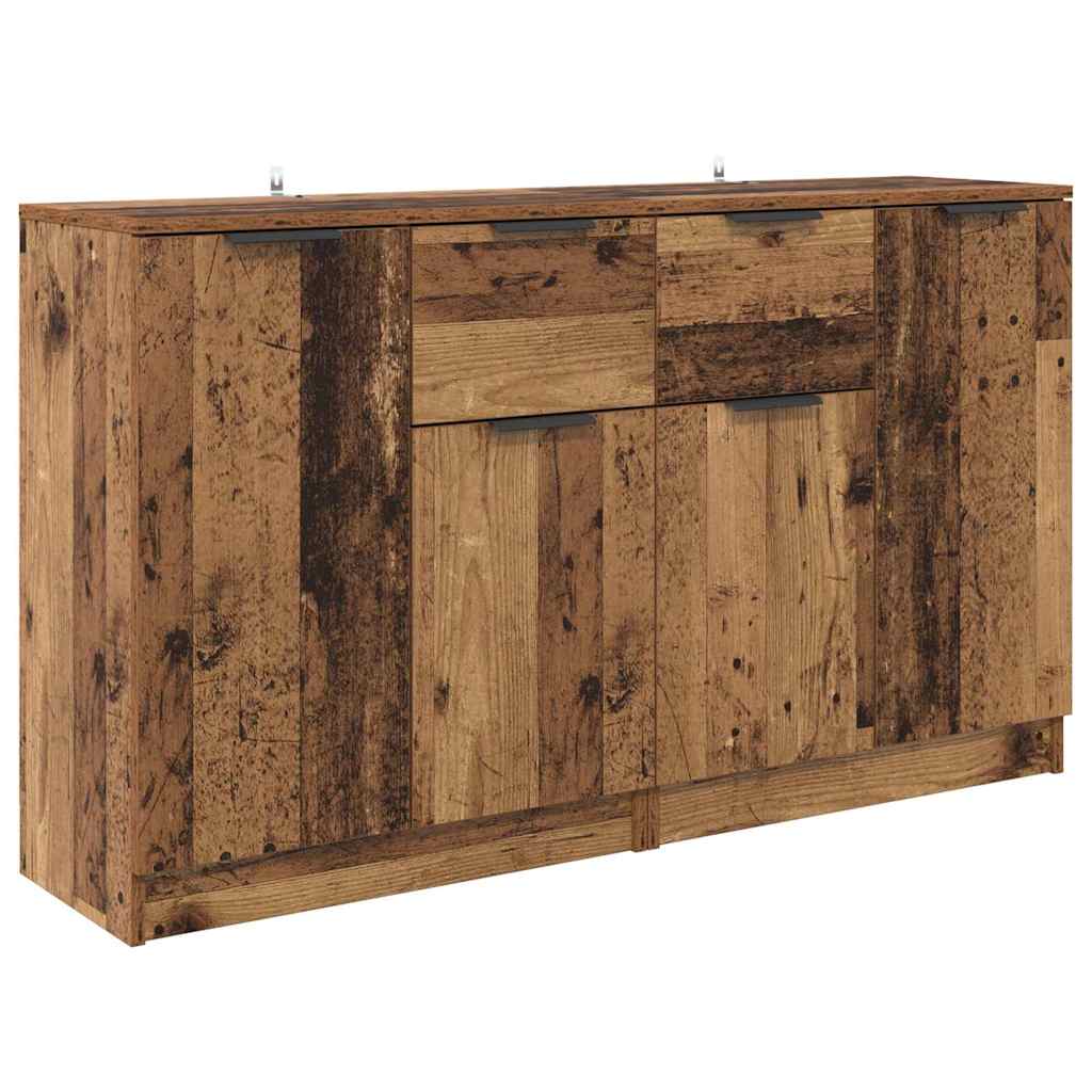 Skap med skuff 2 pcs Gamle tre 60 x 30 x 70 cm Konstruert tre