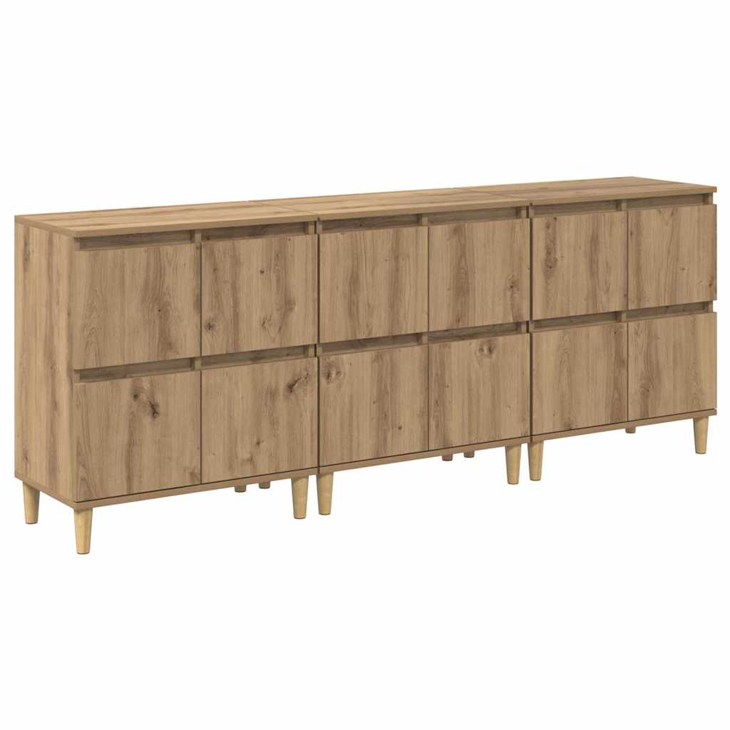 Skap 3 pcs Artisan Eik 60 x 35 x 70 cm Konstruert tre