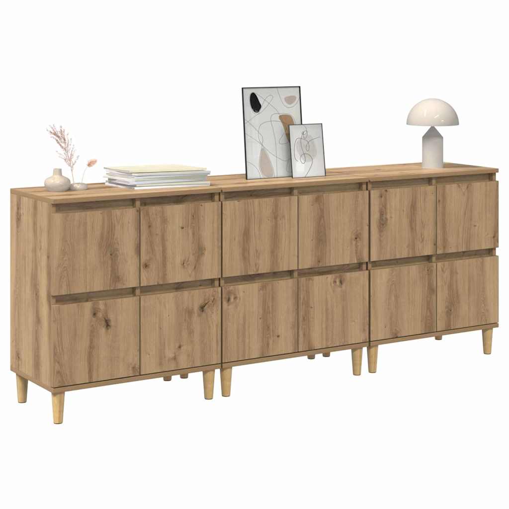 Skap 3 pcs Artisan Eik 60 x 35 x 70 cm Konstruert tre