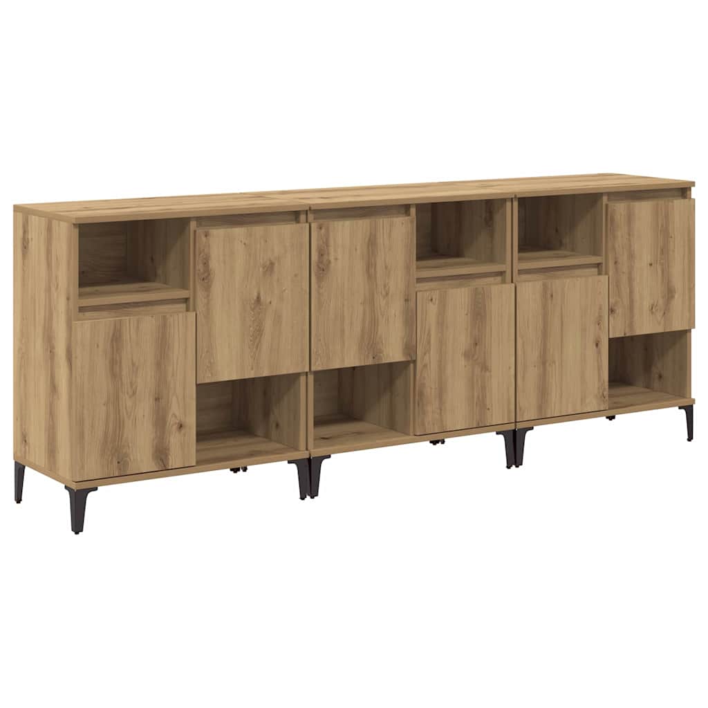 Skap 3 pcs Artisan Eik 60 x 35 x 70 cm Konstruert tre