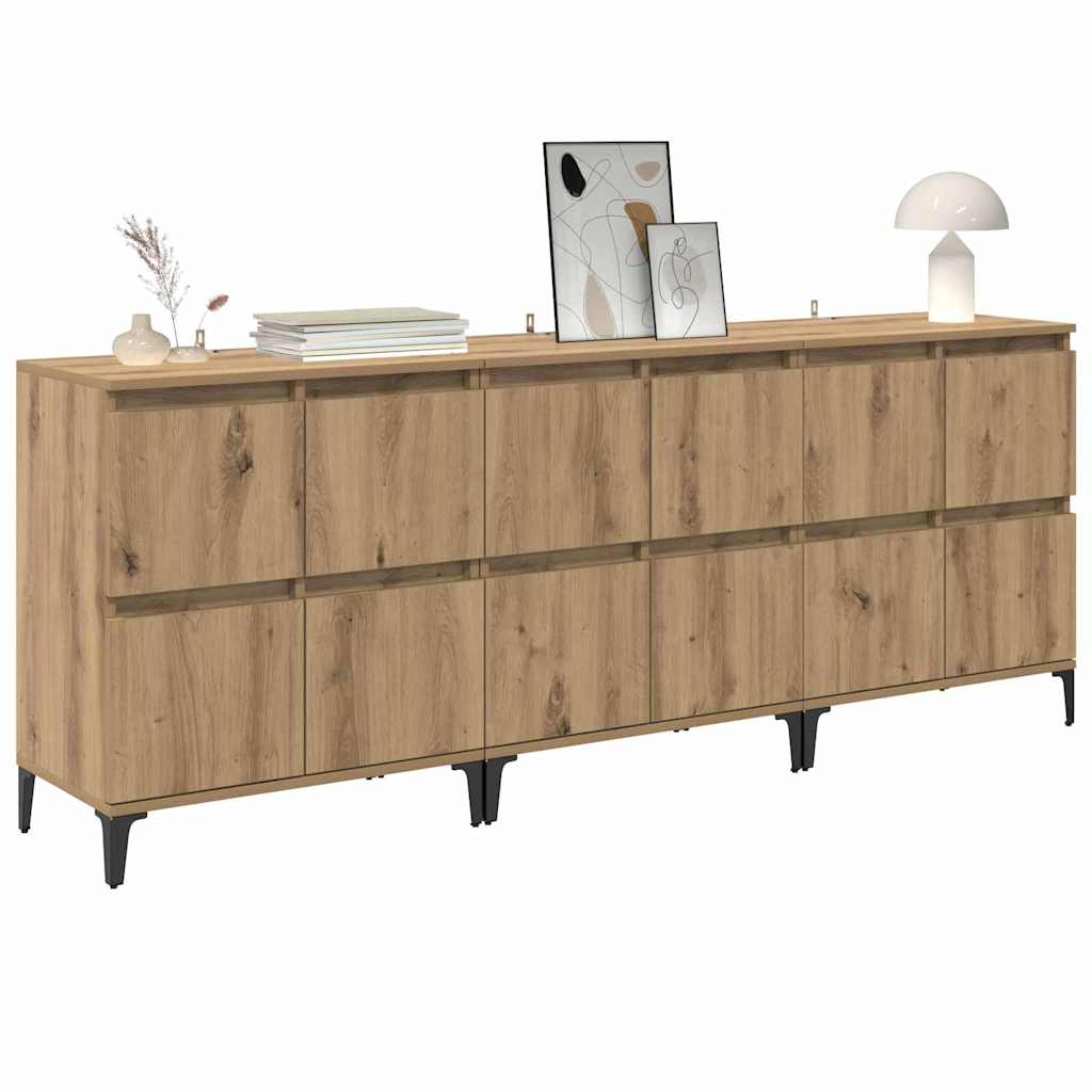 Skap 3 pcs Artisan Eik 60 x 35 x 70 cm Konstruert tre
