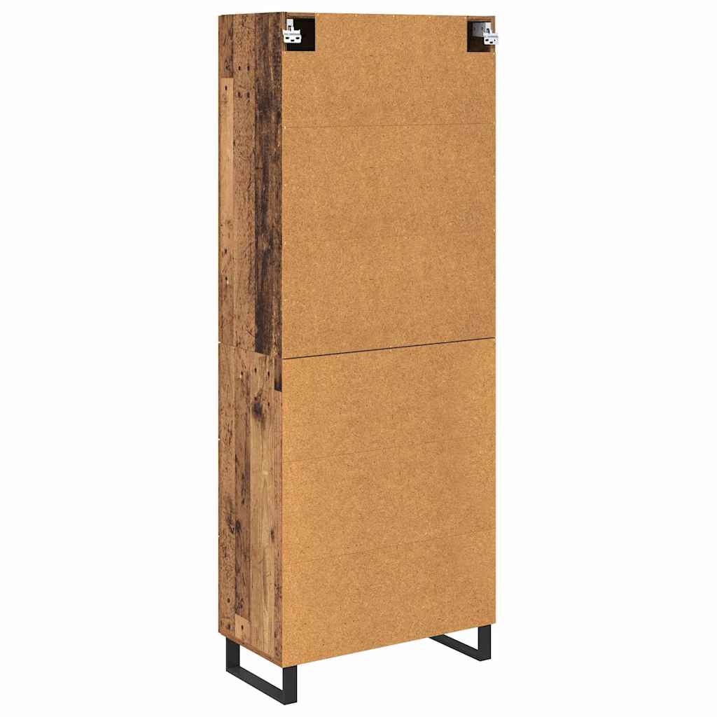 Høyskap med skuff Gammelt tre 69,5 x 34 x 180 cm Konstruert tre