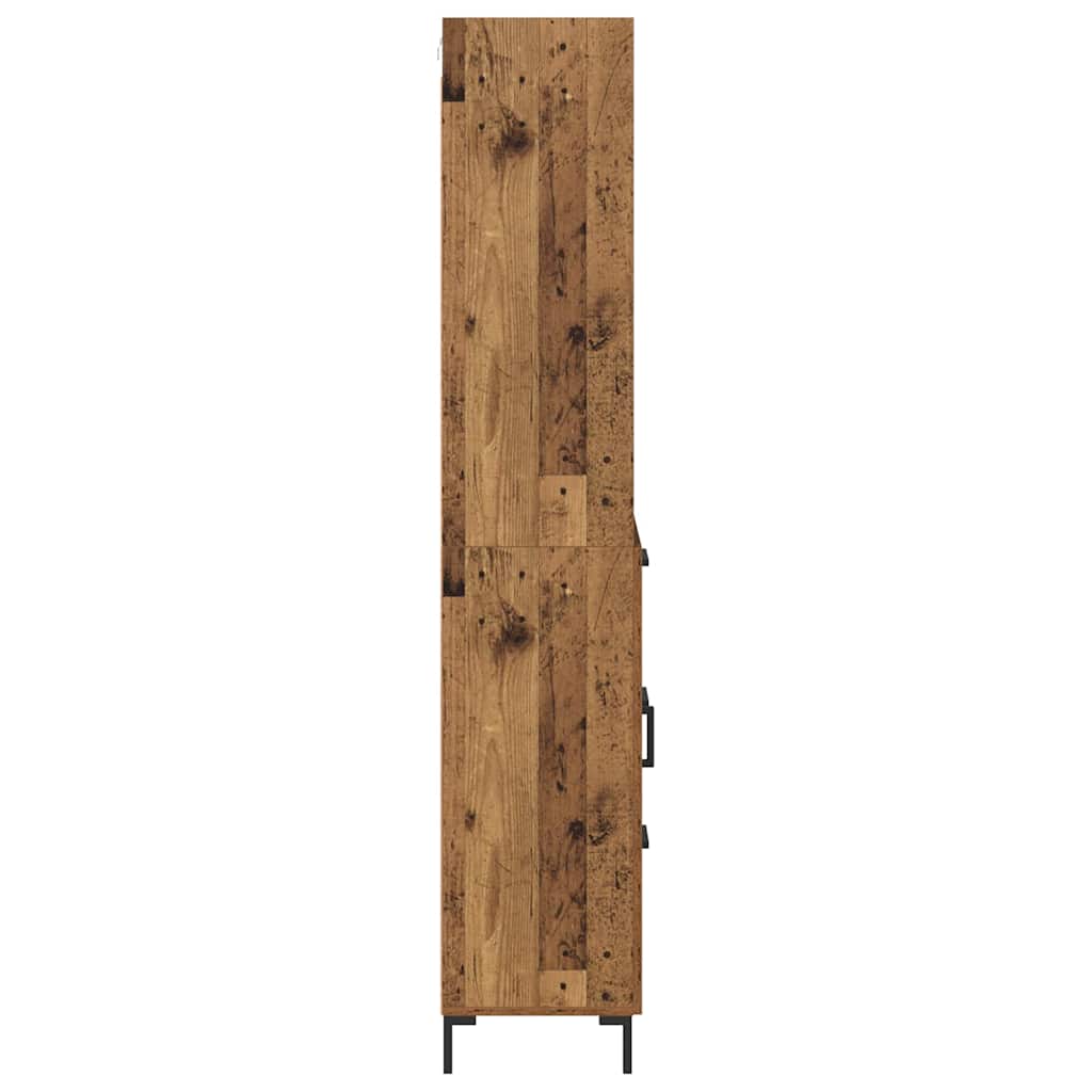 Høyskap med skuff Gammelt tre 69,5 x 34 x 180 cm Konstruert tre