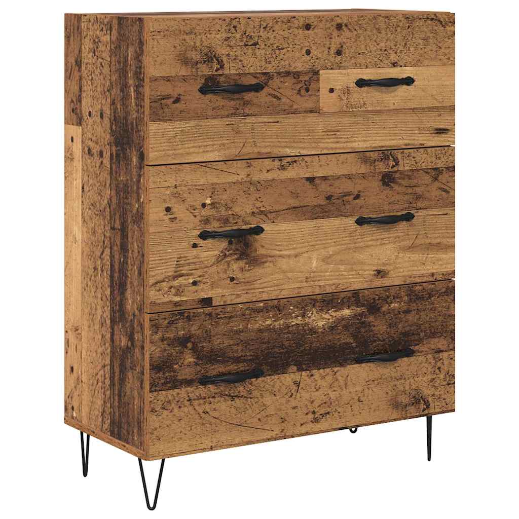 Høyskap med skuff Gamle tre 69,5 x 34 x 180 cm Konstruert tre