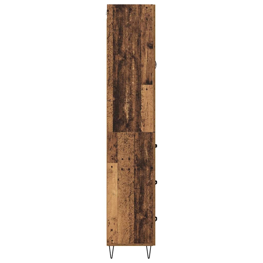 Høyskap med skuff Gamle tre 69,5 x 34 x 180 cm Konstruert tre