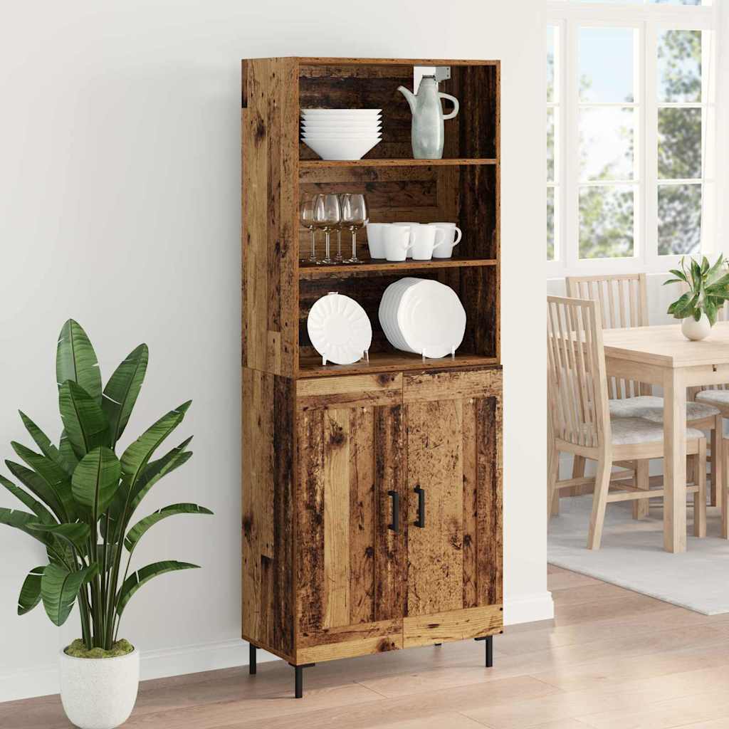Høyskap Gammelt tre 69,5 x 34 x 180 cm Konstruert tre