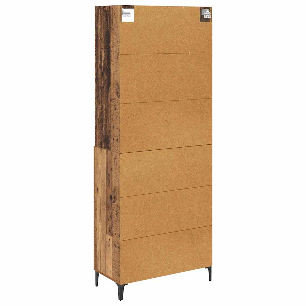 Høyskap med skuff Gamle tre 69,5 x 34 x 180 cm Konstruert tre