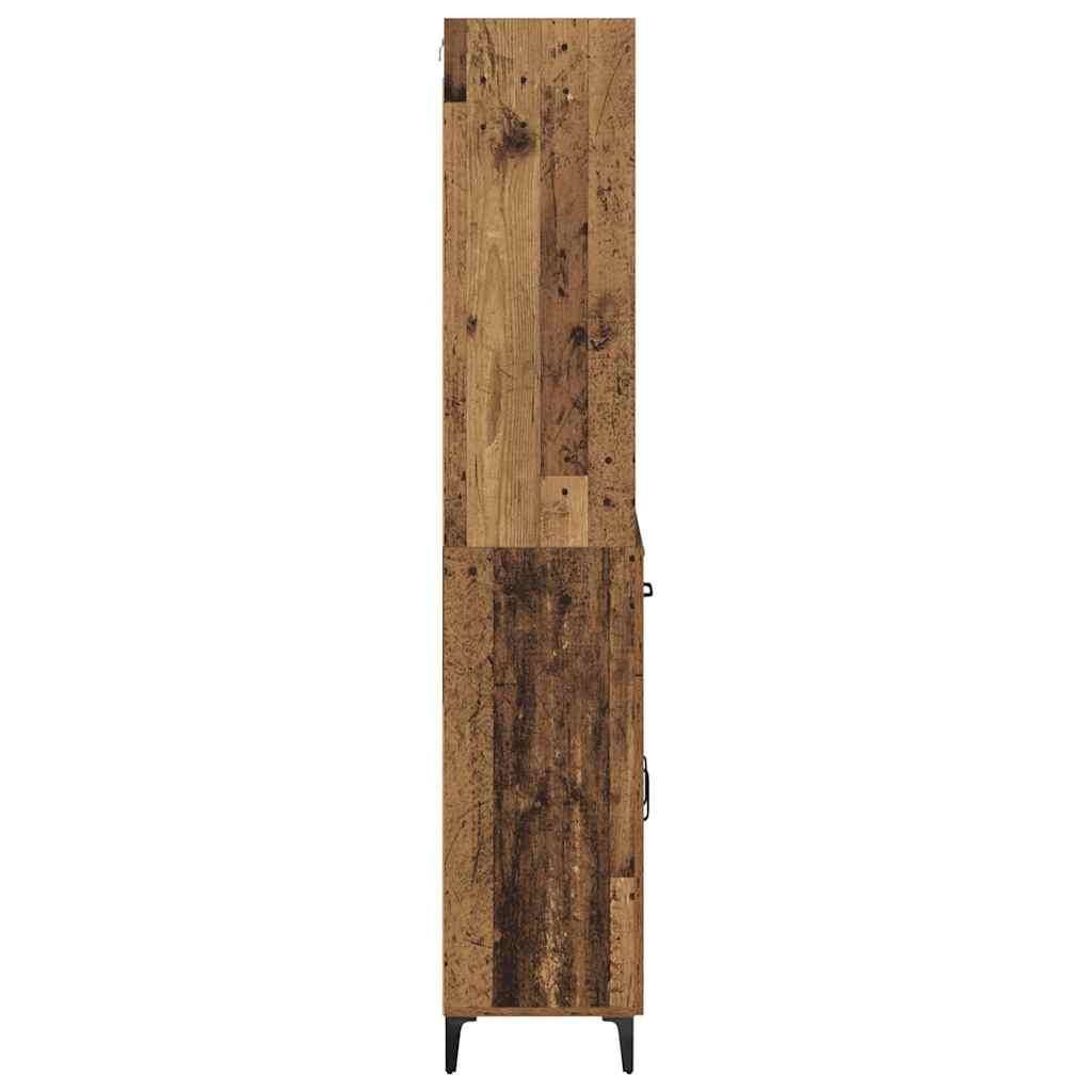 Høyskap med skuff Gamle tre 69,5 x 34 x 180 cm Konstruert tre