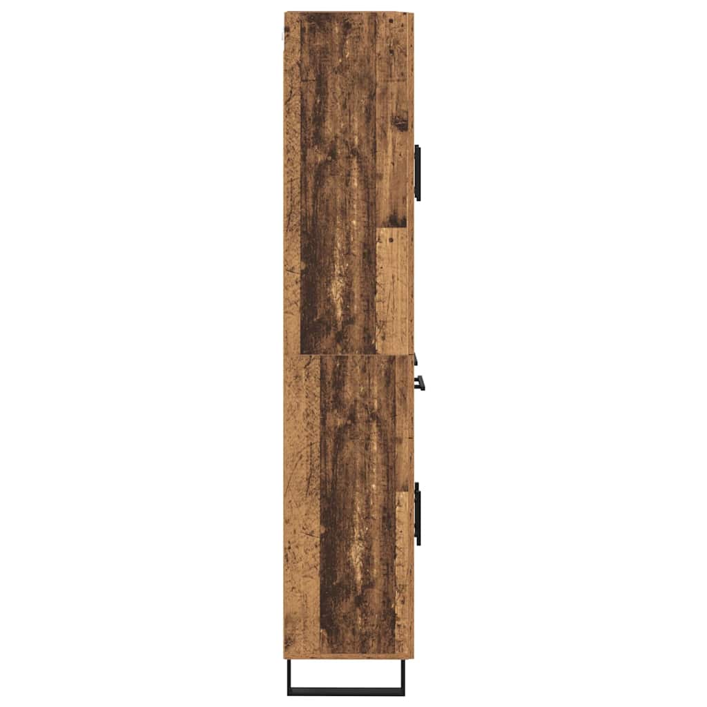 Høyskap med skuff Gammelt tre 69,5 x 34 x 180 cm Konstruert tre
