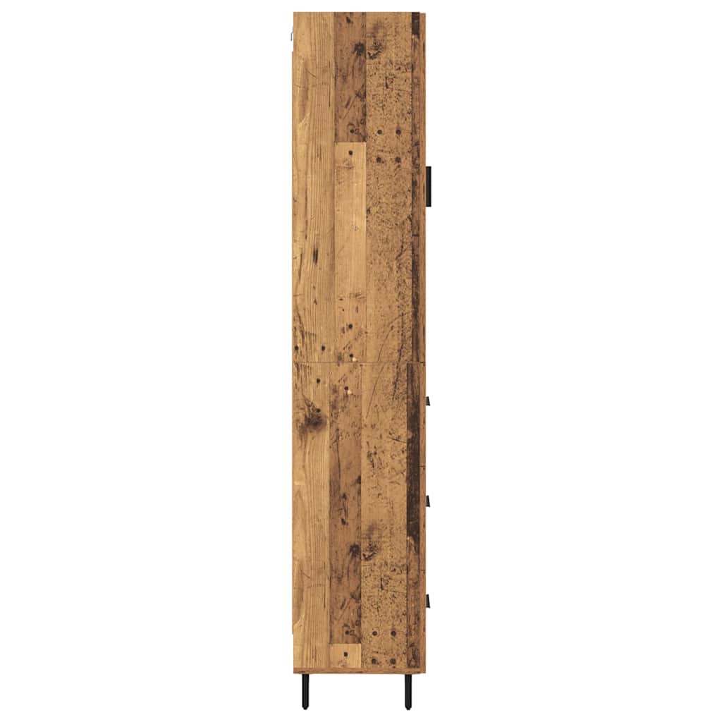 Høyskap med skuff Gamle tre 34,5 x 34 x 180 cm Konstruert tre