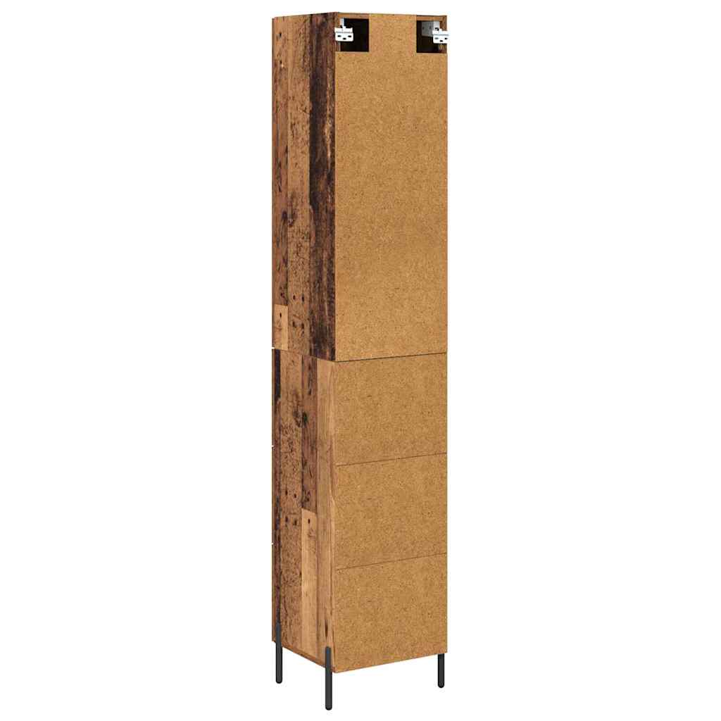 Høyskap med skuff Gamle tre 34,5 x 34 x 180 cm Konstruert tre