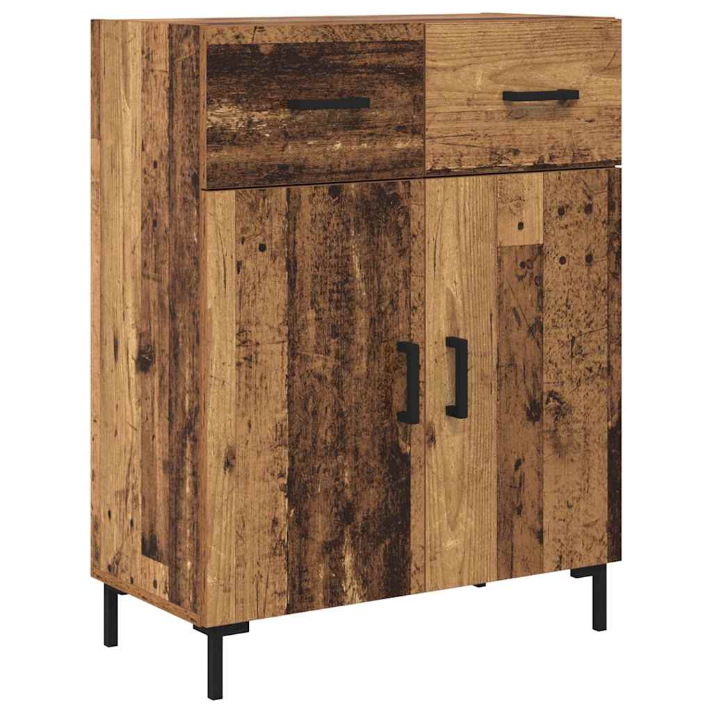 Høyskap med skuff Gammelt tre 69,5 x 34 x 180 cm Konstruert tre