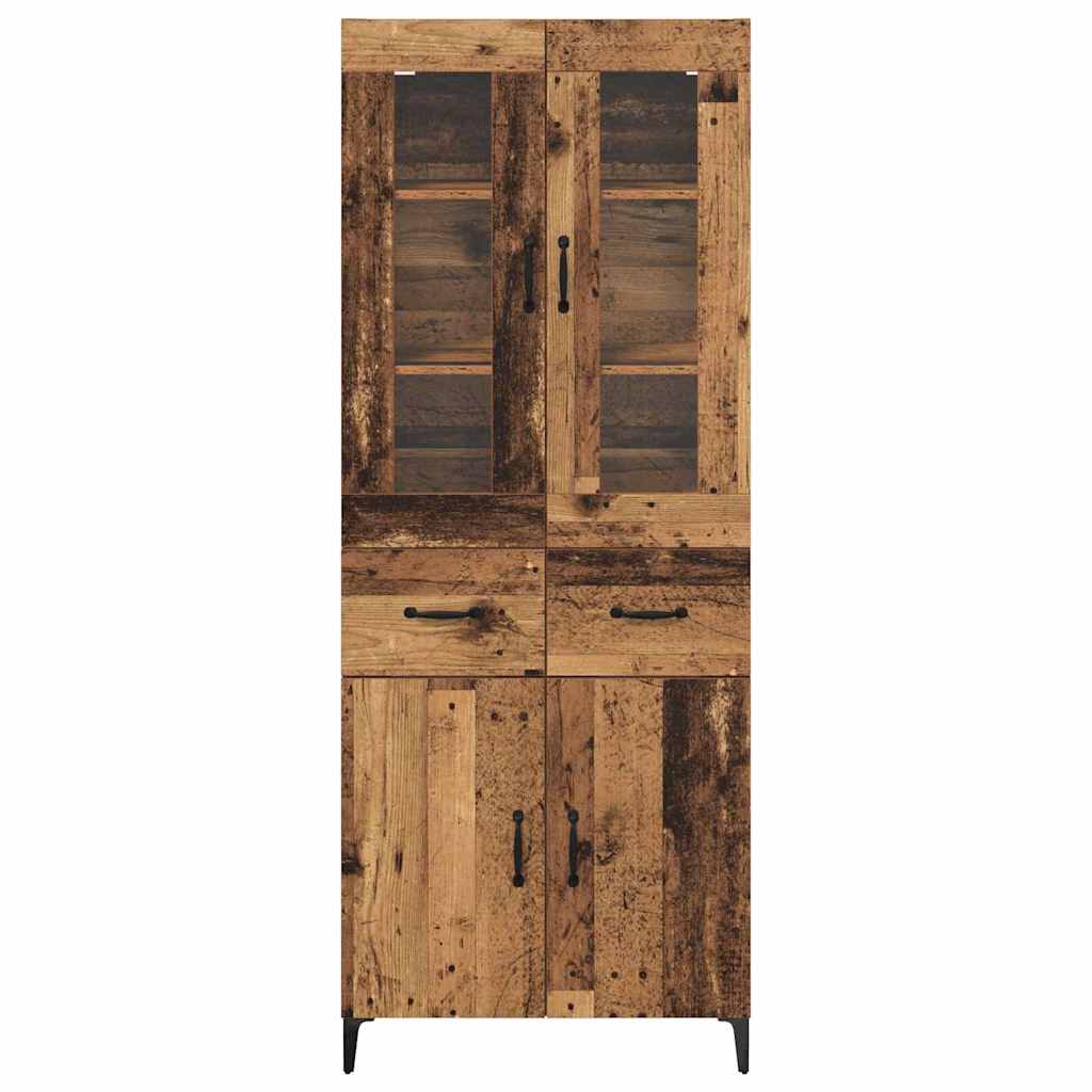 Høyskap Veggmontert Gamle tre 69,5 x 34 x 180 cm Konstruert tre vidaXL