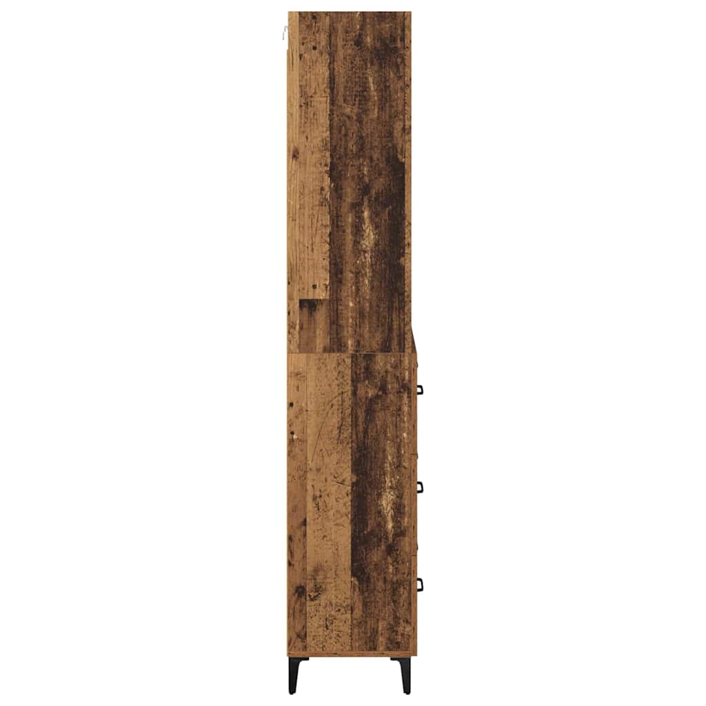 Høyskap med skuff Gamle tre 69,5 x 34 x 180 cm Konstruert tre