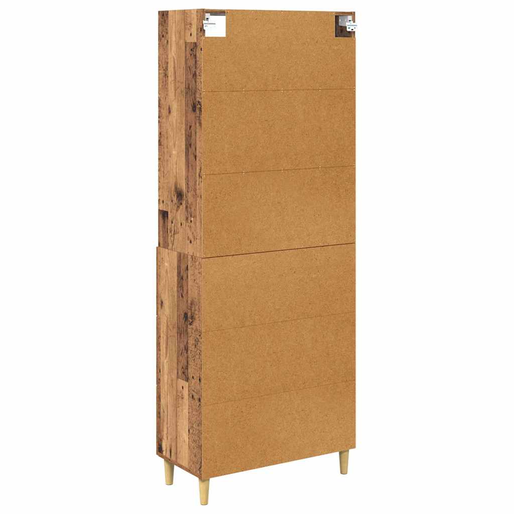 Høyskap med skuff Gamle tre 69,5 x 34 x 180 cm Konstruert tre