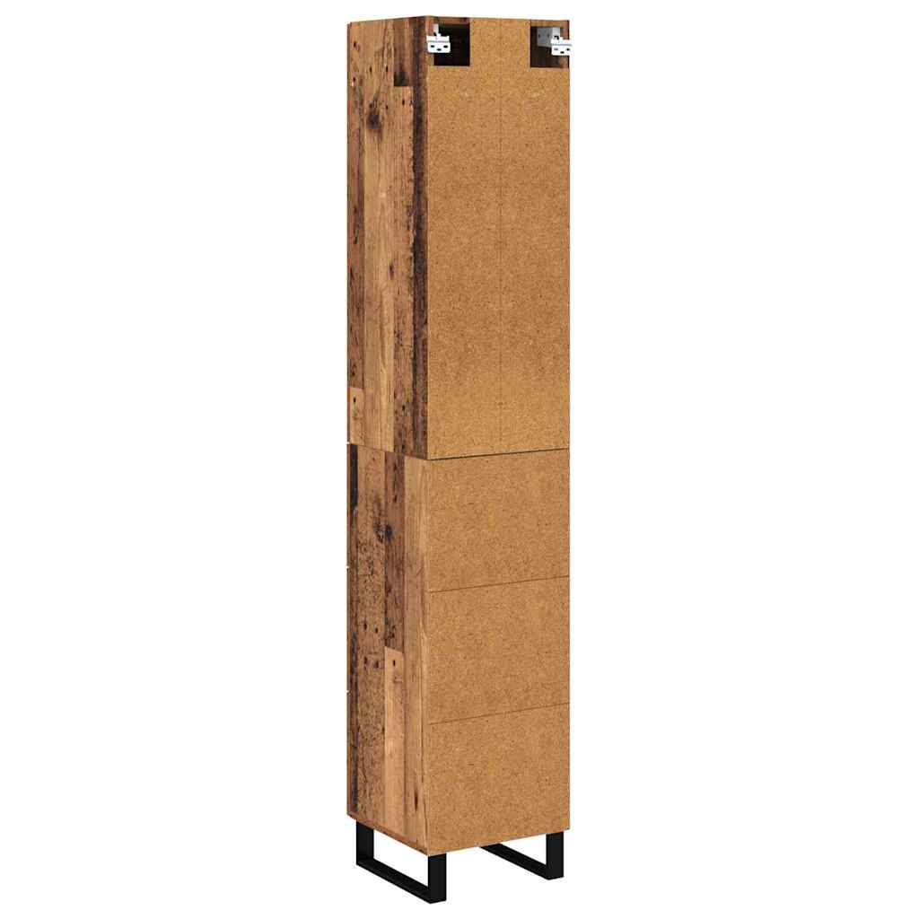 Høyskap med skuff Gamle tre 34,5 x 34 x 180 cm Konstruert tre