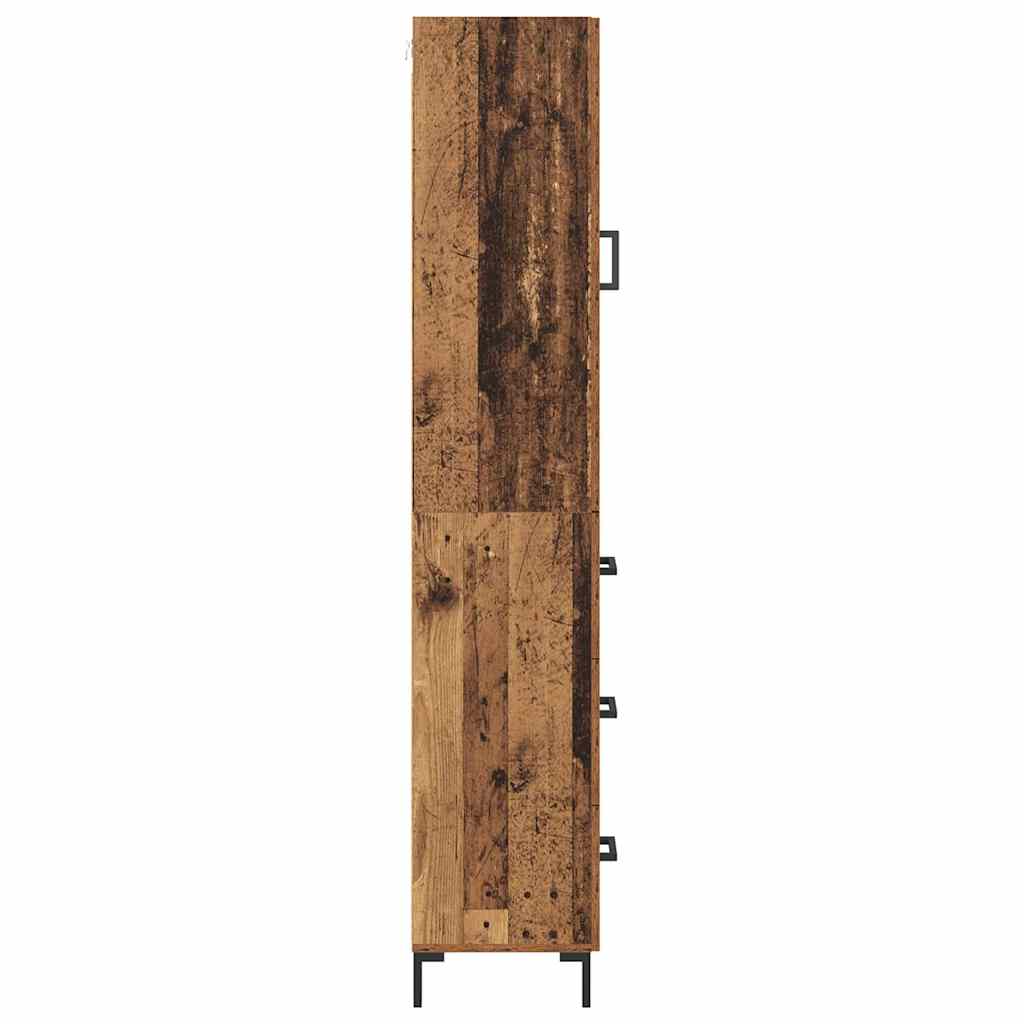 Høyskap med skuff Gamle tre 69,5 x 34 x 180 cm Konstruert tre