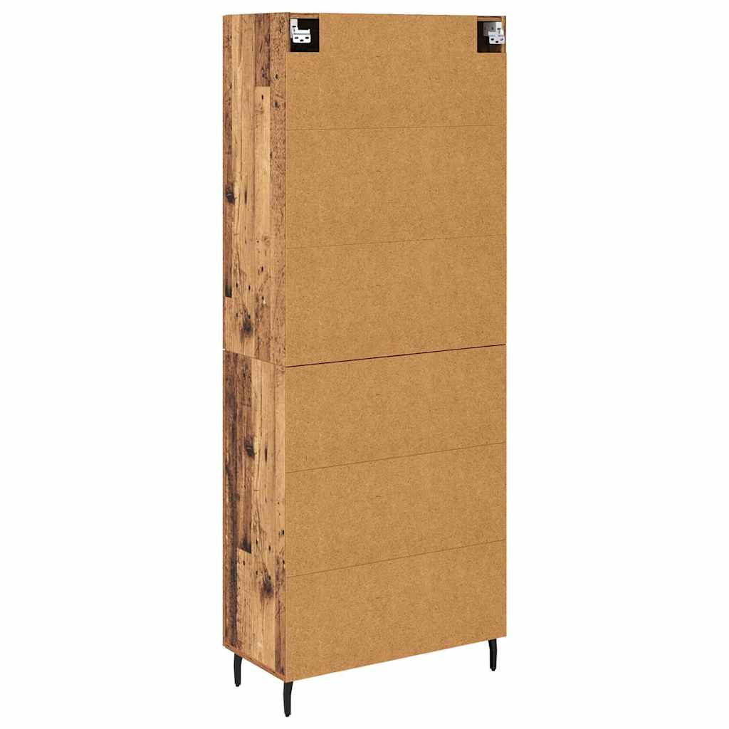 Høyskap 2 pcs Gammelt tre Konstruert tre
