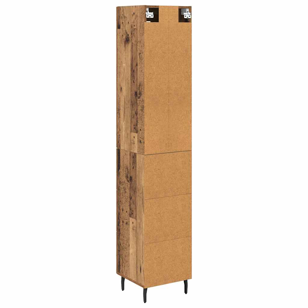 Høyskap med skuff Gamle tre 34,5 x 34 x 180 cm Konstruert tre