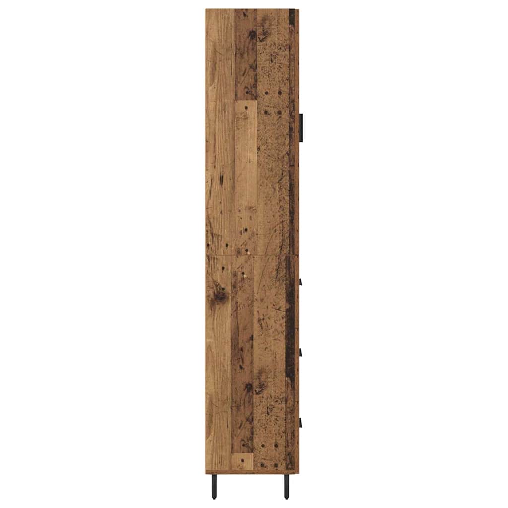 Høyskap med skuff Gamle tre 34,5 x 34 x 180 cm Konstruert tre