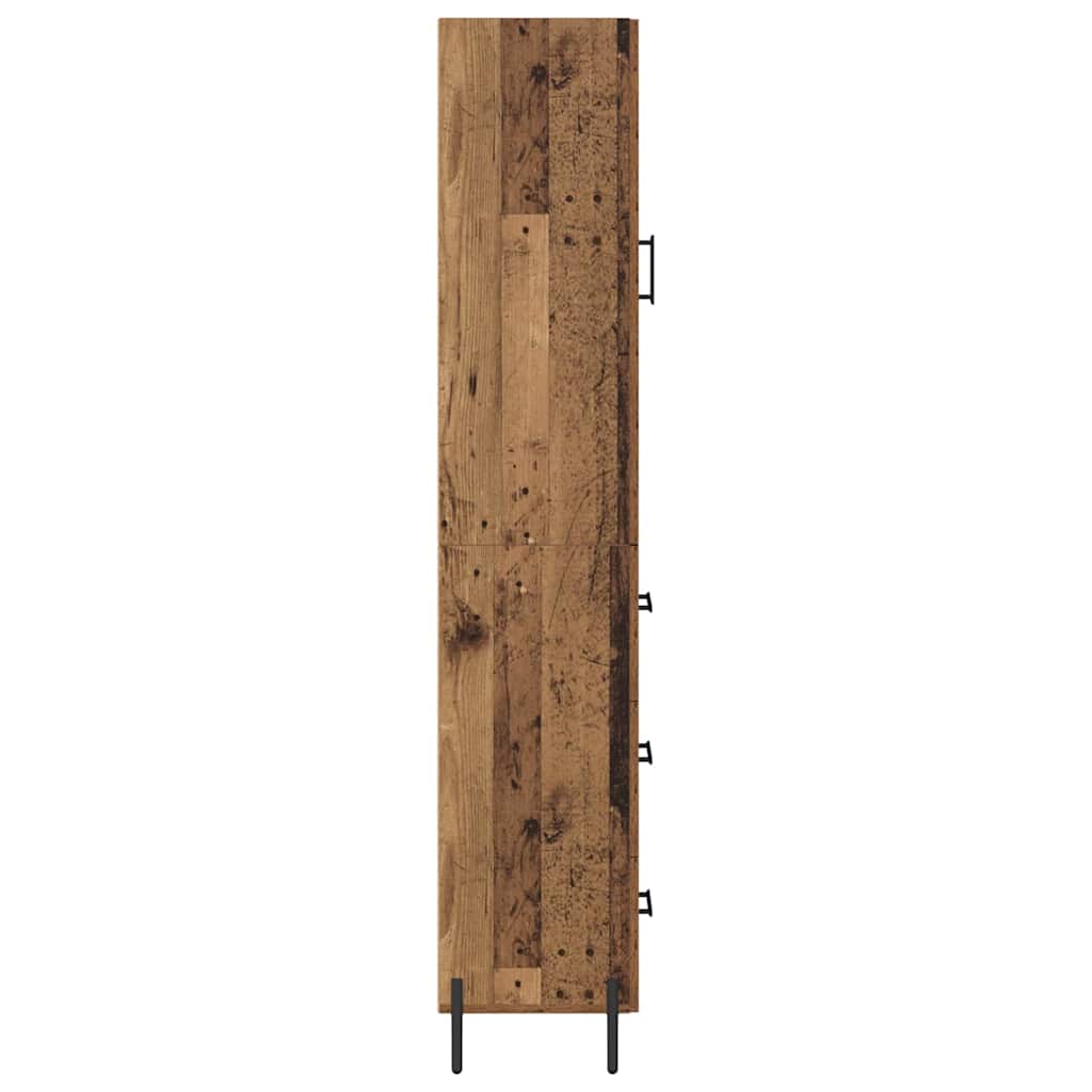 Høyskap med skuff Gamle tre 34,5 x 34 x 180 cm Konstruert tre