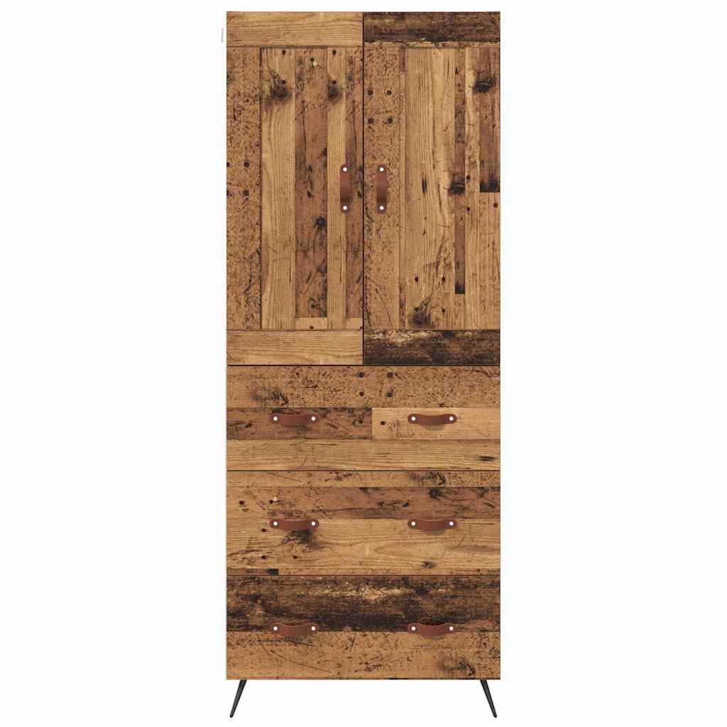 Høyskap med skuff Gamle tre 69,5 x 34 x 180 cm Konstruert tre
