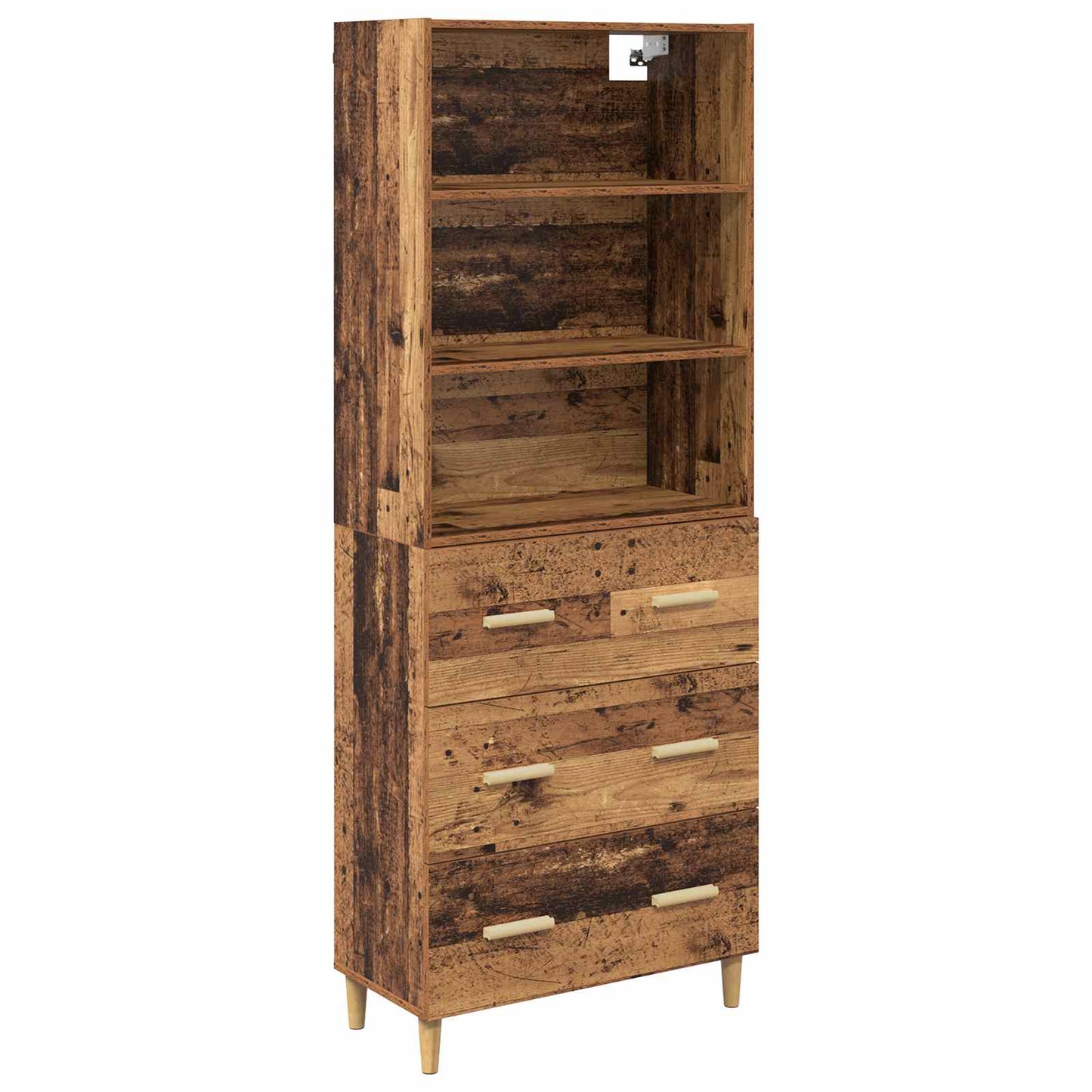 Høyskap med skuff Gamle tre 69,5 x 32,5 x 180 cm Konstruert tre