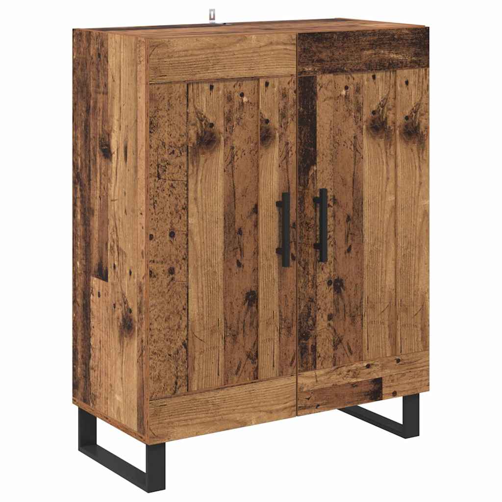 Høyskap 2 pcs Gamle tre 69,5 x 34 x 180 cm Sponplater og glass