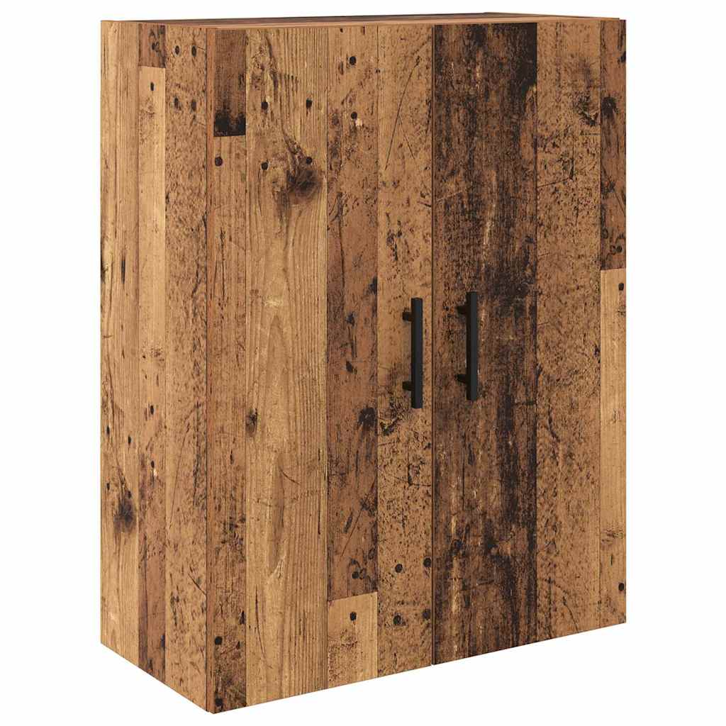 Høyskap 2 pcs Gamle tre 69,5 x 34 x 180 cm Sponplater og glass