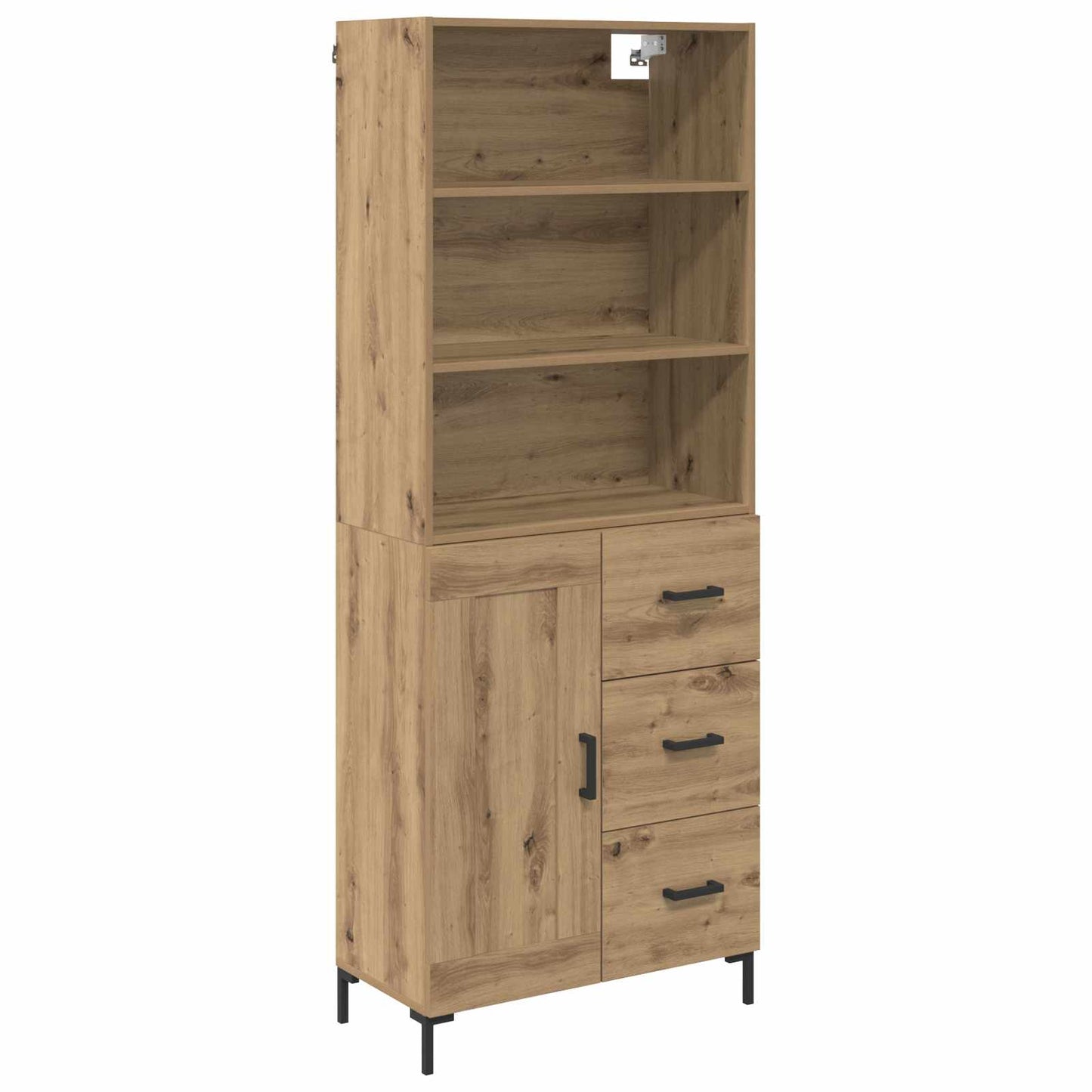 Høyskap med skuff Artisan Eik 69,5 x 34 x 180 cm Konstruert tre