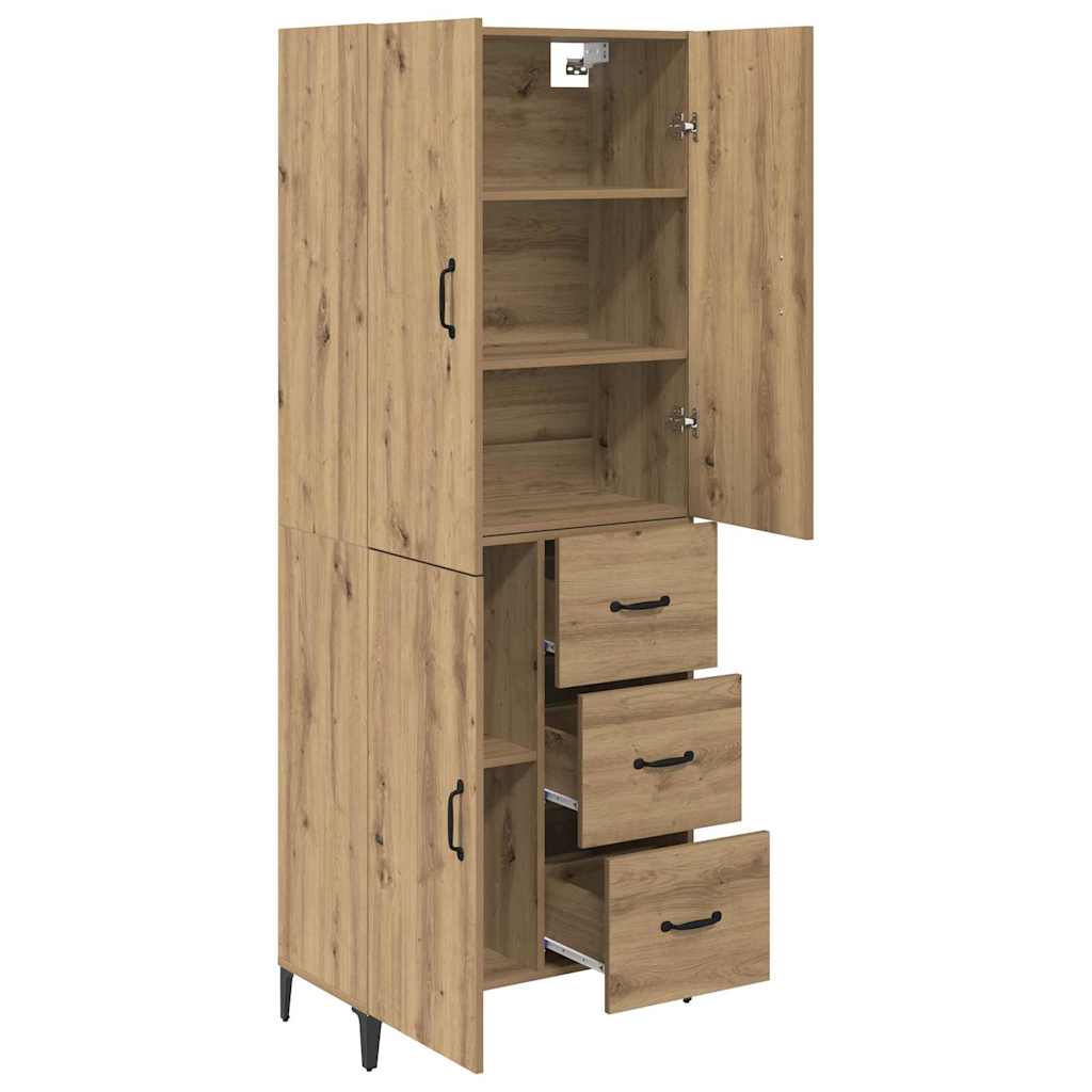 Høyskap med skuff Artisan Eik 69,5 x 34 x 180 cm Konstruert tre